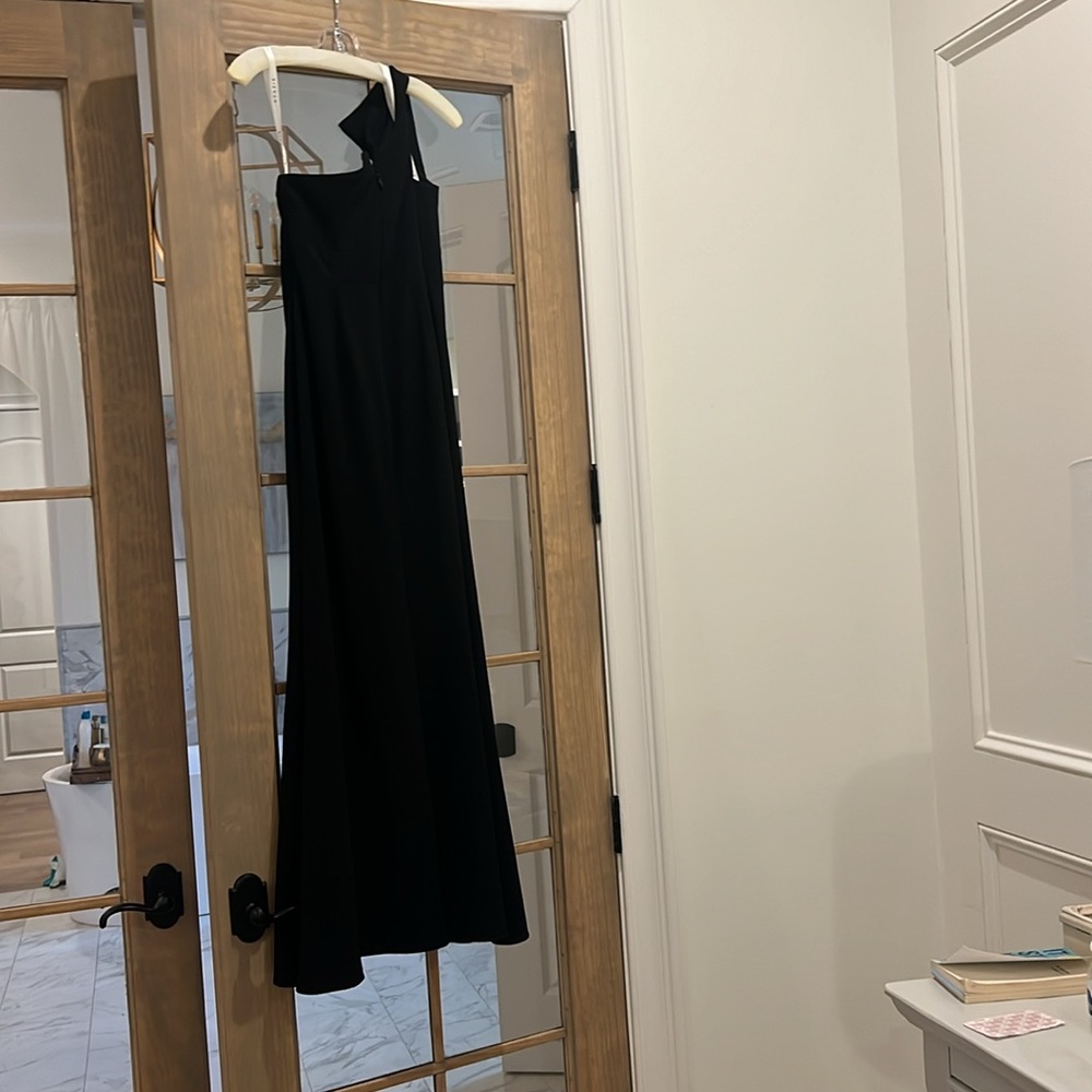 Azazie Black One Shoulder Dress - Picture 11 of 11
